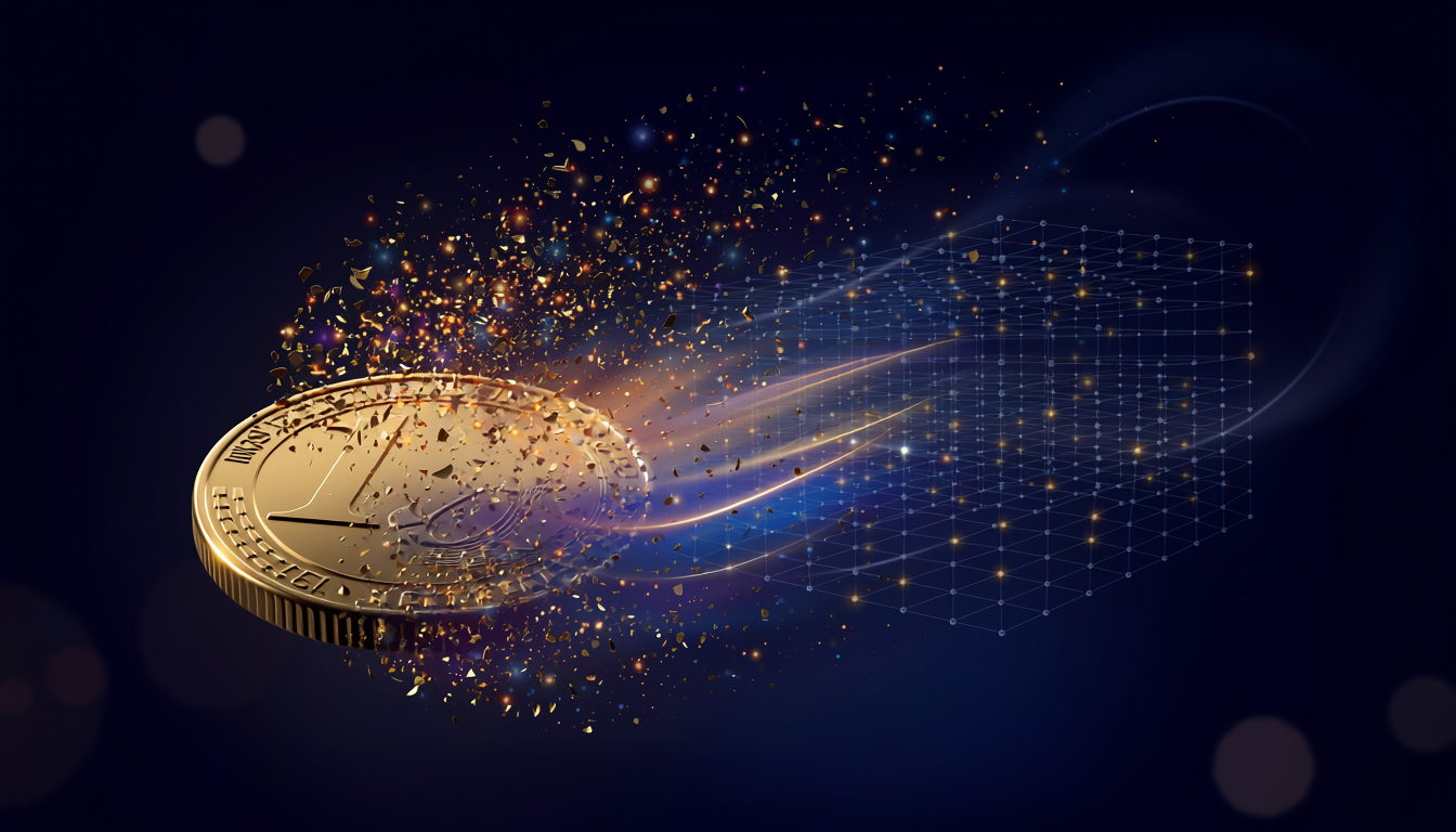 Gold data particles forming a neural network for fintech